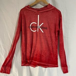 Calvin Klein jeans red woman’s light long sleeve t shirt size small